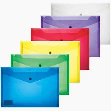 Assorted A4 PVC Carry Folders with Stud